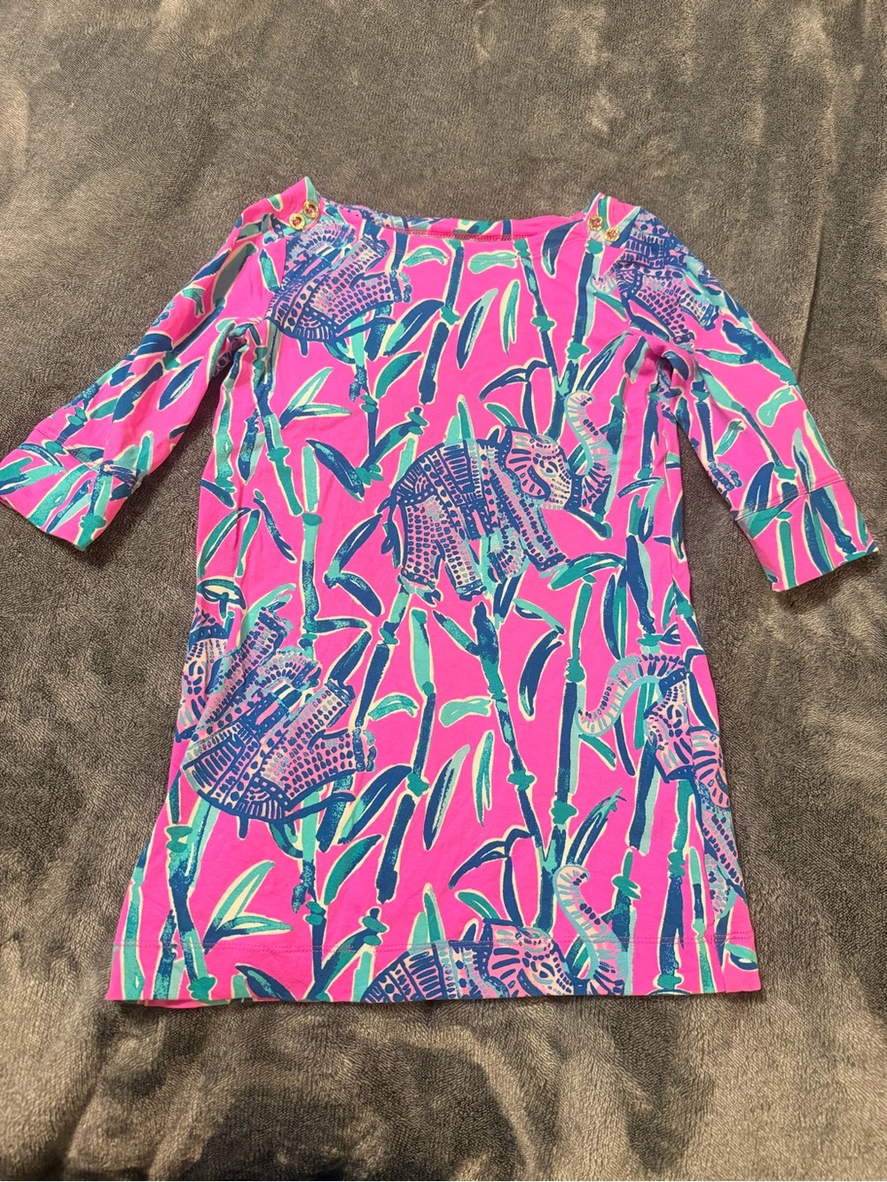 Lilly Pulitzer Pink, Blue & Green Tropical Dress - Kids